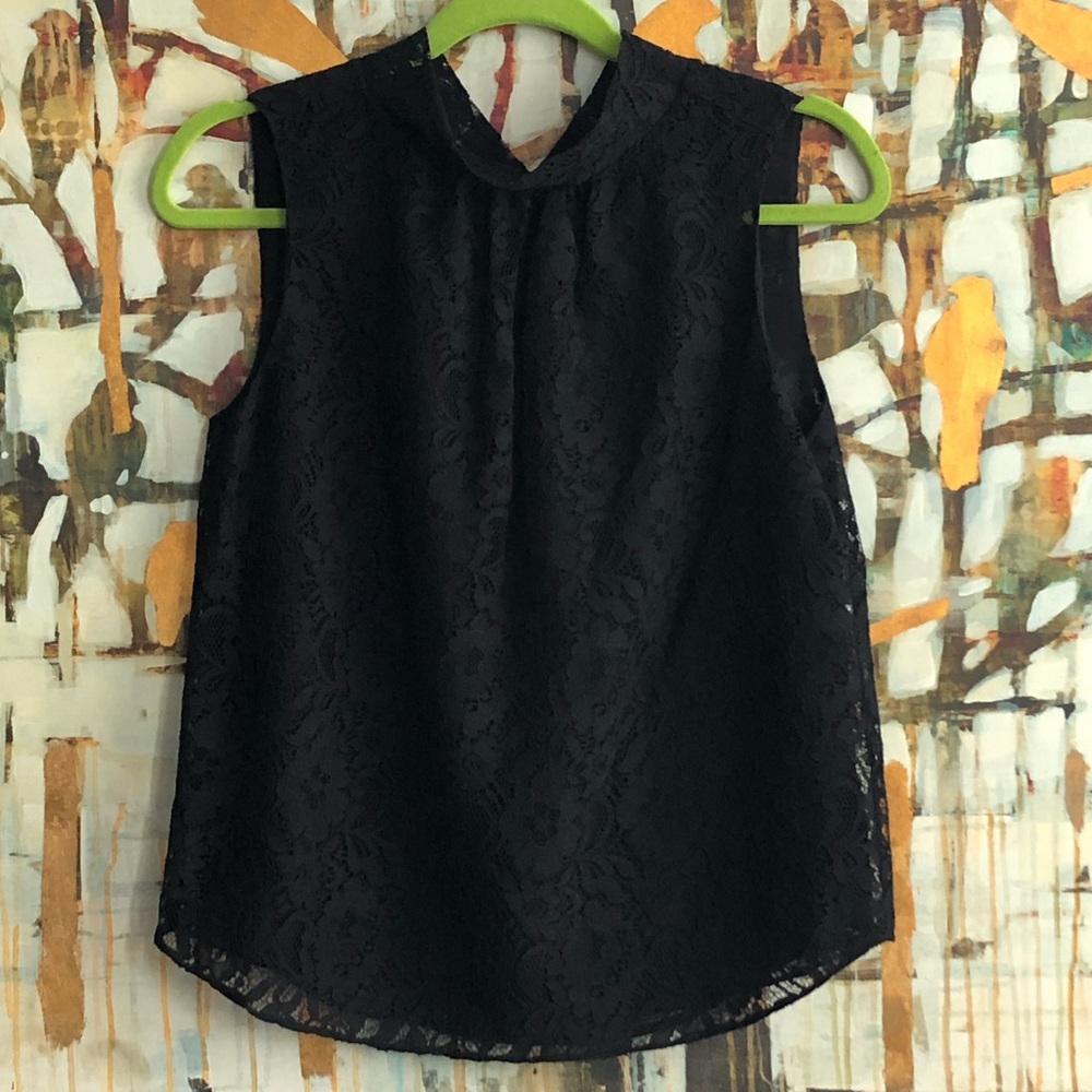 NWT Rebecca Taylor Sleeveless Lace Mock Ne…